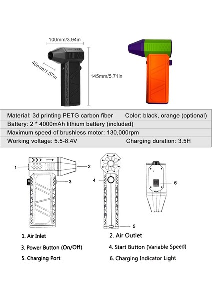 Mini X6 Turbo Fan, Güçlü Elektrikli El Aleti, Ev ve Dış Mekan Kullanımı