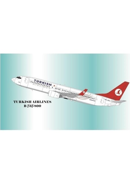 DAT01001 1/144 Ölçek, Thy, Boeing 737-800, Dekal Çıkartma