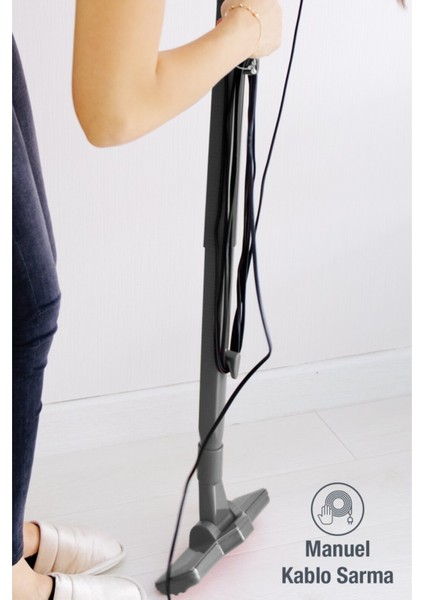 Güçlü 500W Dikey Elektrikli Süpürge, Toz Torbasız, Antrasit Renk fiyatları