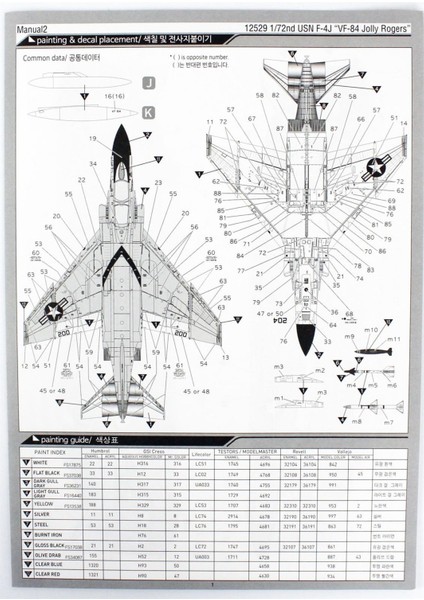 12529 1/72 Ölçek, Usn F-4j (Vf-84 Jolly Rogers) Savaş Uçağı, Plastik Model Kiti modelleri