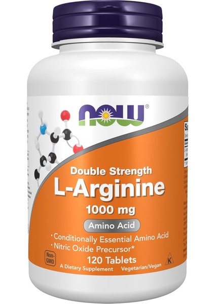 Foods Double Strength L-Arginine 1,000 Mg Nitric Oxide Amino Acid 120 Tablet