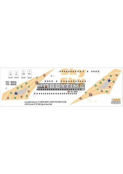 DAT01020 1/144 Ölçek, Sky Airlines,boeing 737-400, Gold, Dekal Çıkartma