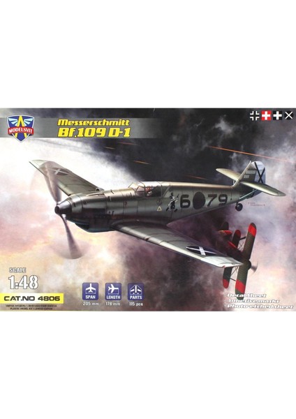 MSVIT4806 1/48 Ölçek, Messerschmitt BF-109 D-1 Avcı Uçağı, Plastik Model Kiti