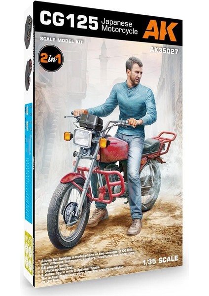 Ak 35027 1/35 Ölçek, Honda CG125 Motorsiklet, Plastik Model Kiti