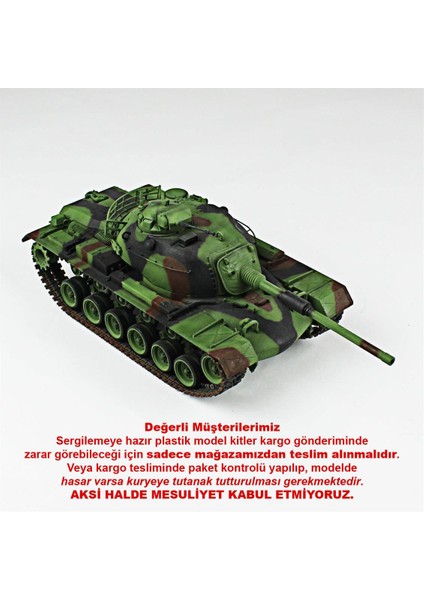 QD200 1/35 Ölçek, M48A5T1, Hobbytime, Sergilemeye Hazır Plastik Tank Maketi