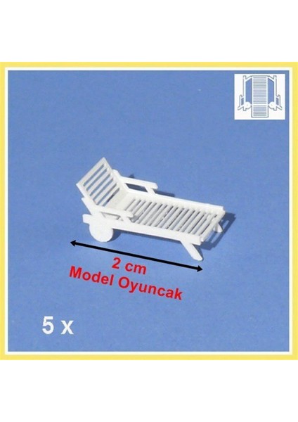 530101-5 1/200 Ölçek, Şezlong-Beyaz-5 Adet