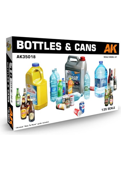 Ak 35018 1/35 Ölçek, Muhtelif Şişe ve Kutular, Plastik Model Kiti