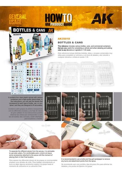 Ak 35018 1/35 Ölçek, Muhtelif Şişe ve Kutular, Plastik Model Kiti indirimleri