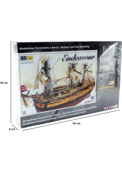 14005 1/54 Ölçek, Endeavour, 82 Cm. Yelkenli Ingiliz Keşif Gemisi, Ahşap Model Kiti indirimleri