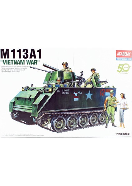 13266 1/35 Ölçek, M-113A1 Apc Vietnam Zırhlı Personel Taşıyıcı, Plastik Model Kiti