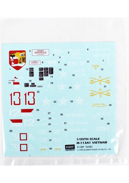 13266 1/35 Ölçek, M-113A1 Apc Vietnam Zırhlı Personel Taşıyıcı, Plastik Model Kiti modelleri