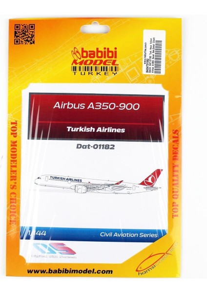 DAT-01182 1/144 Ölçek, Türk Hava Yolları Airbus A-350, Dekal Çıkartma