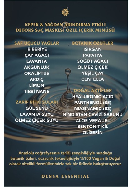 Detoks Saç Maskesi - Kepek ve Yağdan Arındırıcı, Temizleyici, Dinlendirme Etkili 50 ml