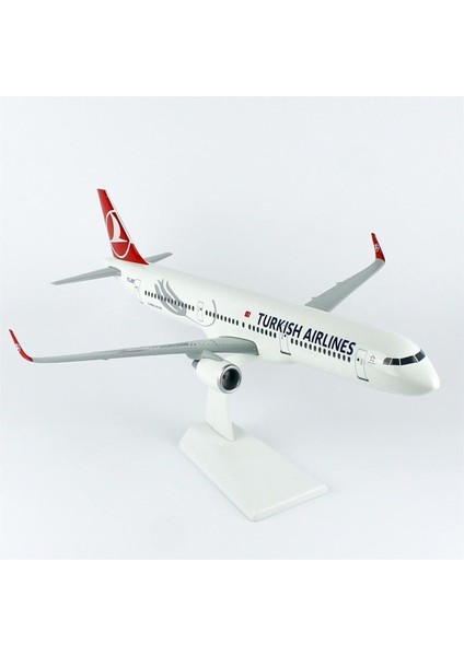 028 1/100 Ölçek, Thy A321 Yolcu Uçağı, Sergilemeye Hazır Plastik Standlı Model