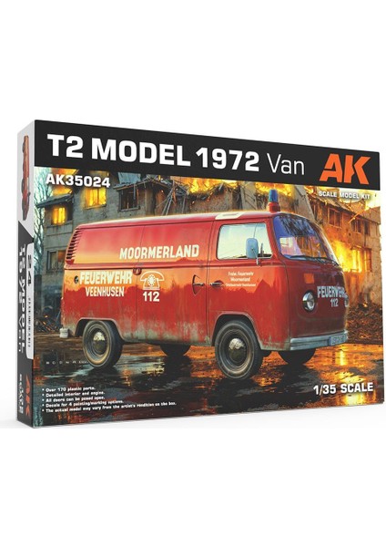 Ak 35024 1/35 Ölçek, 1967 T2 Vw Van, Plastik Model Kiti