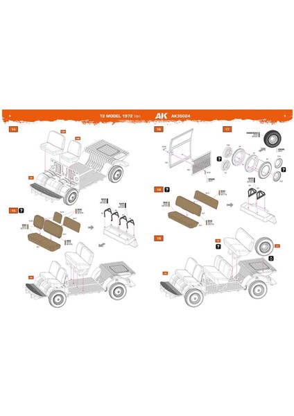 Ak 35024 1/35 Ölçek, 1967 T2 Vw Van, Plastik Model Kiti indirimleri
