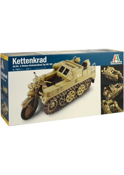 7404S 1/9 Ölçek, Kettenkrad Yarı Paletli Motosiklet, Plastik Model Kiti