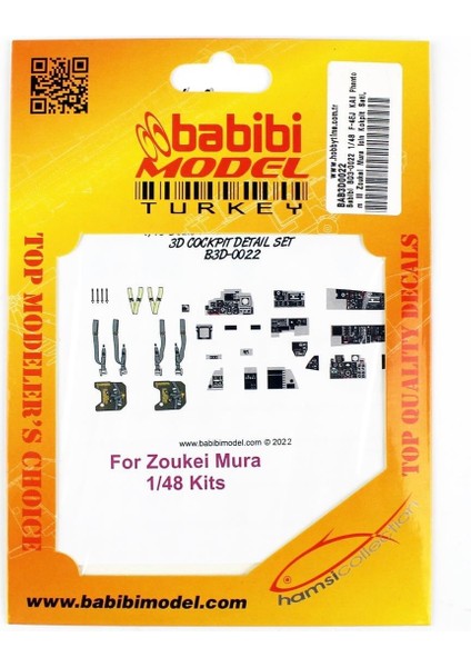 BD3-0022 1/48 Ölçek, F-4ej Kaı Phantom Iı Zoukei Mura Için Kokpit Seti, Dekal Çıkartma