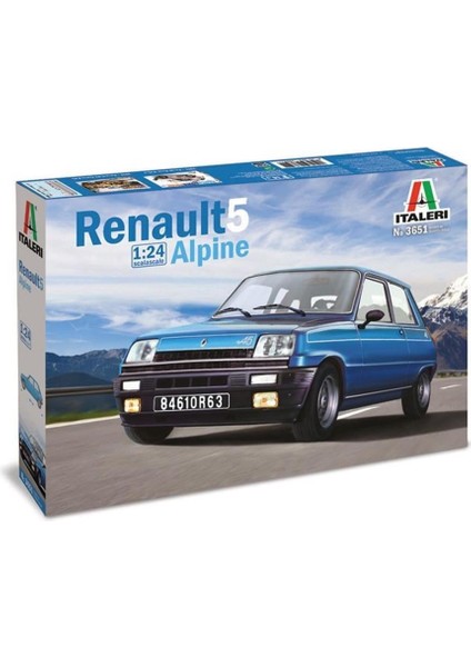 3651S 1/24 Ölçek, Renault 5 Alpine Rally Arabası, Plastik Model Kiti