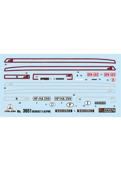3651S 1/24 Ölçek, Renault 5 Alpine Rally Arabası, Plastik Model Kiti fiyatları