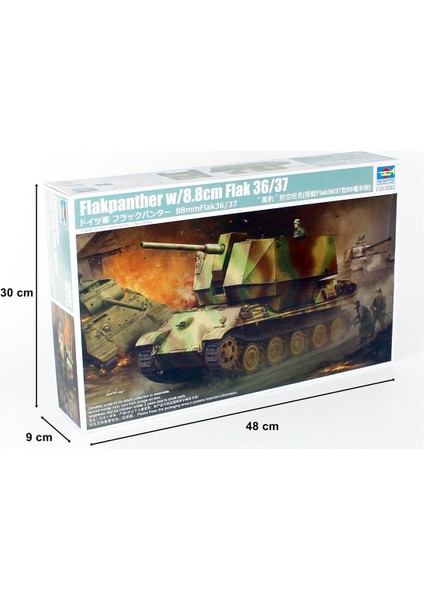 09531 1/35 Ölçek, Flakpanther W/8.8cm Flak 36/37 Uçak-Tanksavar Topu Plastik Model Kiti indirimleri
