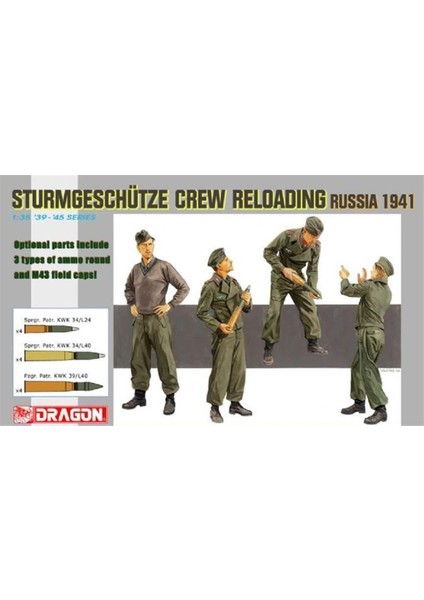 6192 1/35 Ölçek, Sturmgeschütze Mürettebatı (Rusya 1941) Asker Figürleri Plastik Model Kiti