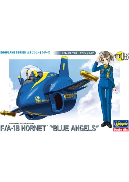 TH15 60125 F/a-18 Hornet Blue Angels, Savaş Uçağı (Eggplane Serisi), Plastik Model Kiti