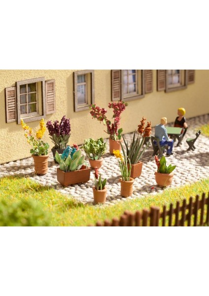 14012 Saksı Bitkileri, 9 Adet, Diorama Malzemesi