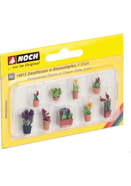 14012 Saksı Bitkileri, 9 Adet, Diorama Malzemesi modelleri