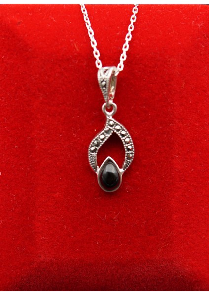 925 Ayar Kadın Oltu Taşı Kadın Kolye SK00078