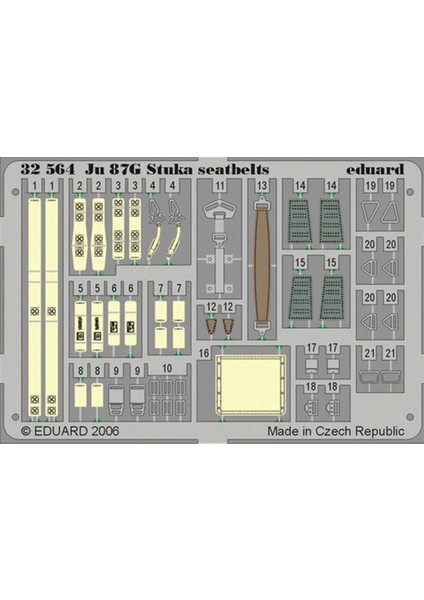 32564 1/32 Ölçek, Ju 87 Stuka Seatbelts For Hasega