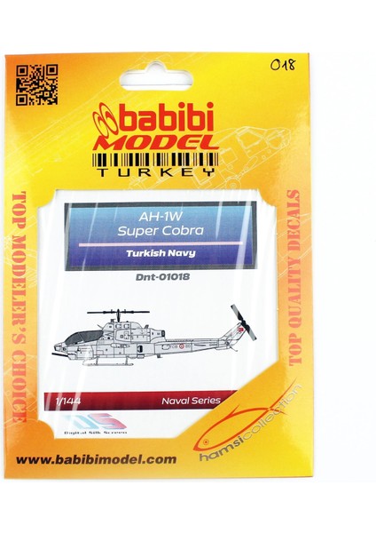 DNT01018 1/144 Ölçek, AH-1W Süper Kobra Türk Deniz Kuvvetleri Decal Çıkartma