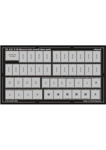XL516 1/32 Ölçek, F-18 Etch Stencil Data Mask -Etc