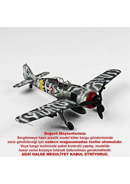 QD037 1/48 Ölçek, Focke-Wulf 190 A-8 Sergilemeye Hazır Plastik Uçak Maketi