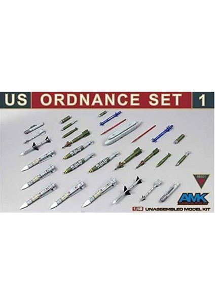 Amk 88E01 1/48 Ölçek, Amerikan Savaş Uçakları Için Mühimmat Seti, Plastik Model Kiti