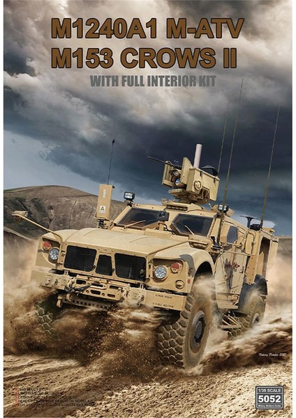 5052 1/35 Ölçek, M1240A1 M-Atv (M153 Crows Iı Silahlı ) Askeri Aracı ,iç Detaylı, Plastik Model Kiti