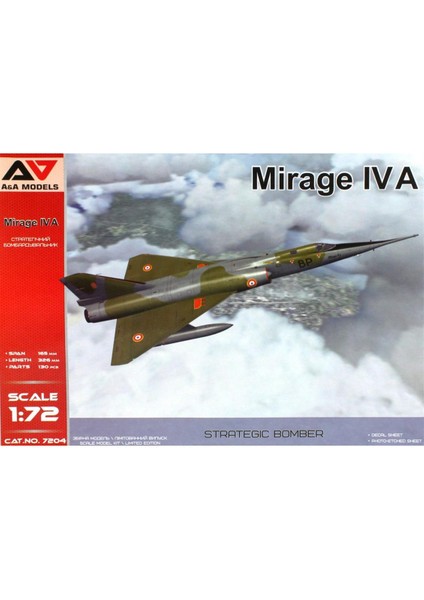 AAM7204 1/72 Ölçek, Mirage Iv A Stratejik Bombardıman Uçağı, Plastik Model Kiti