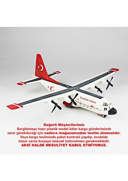 QD138 1/144 Ölçek, C-130 E Hercules Sergilemeye Hazır Plastik Uçak Maketi