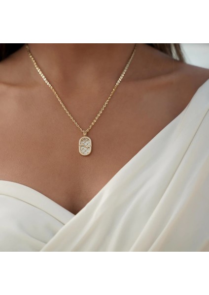 Sedefli Jukebox Altın Kolye