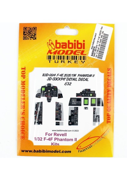 BD3-0014 1/32 Ölçek, F-4e 2020TM Phantom Iı Revell Için Kokpit Seti, Dekal Çıkartma