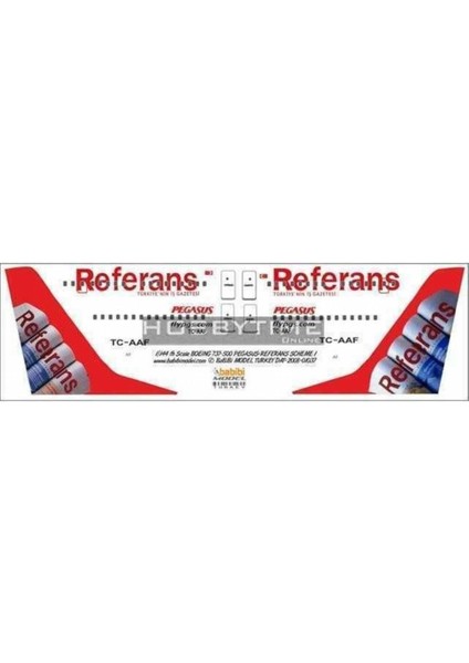 DAT01037 1/144 Ölçek, Pegasus, Boeing 737-500, Referans, Dekal Çıkartma