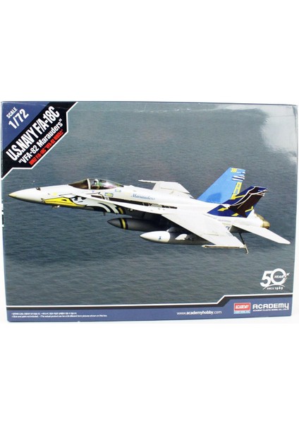 12534 1/72 Ölçek, U.s. Navy F/A-18C (Vfa-82 Marauders) Savaş Uçağı, Plastik Model Kiti