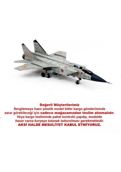 QD161 1/48 Ölçek, Mig-31 Sergilemeye Hazır Plastik Uçak Maketi