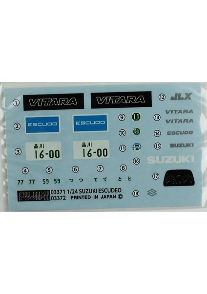 Id-72 04735 1/24 Ölçek, Suzuki Escudo/vitara 1994, Otomobil Plastik Model Kiti modelleri