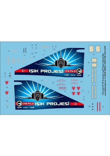 DBT-01379 1/32 Ölçek, Rf-4e Terminator Işık Projesi Özel Boyama Decal Set Kırmızı, Dekal Çıkartma modelleri