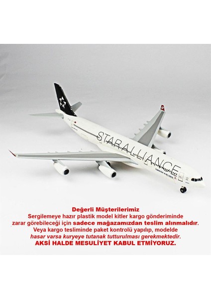 QD137 1/144 Ölçek, A-340 Sergilemeye Hazır Plastik Uçak Maketi