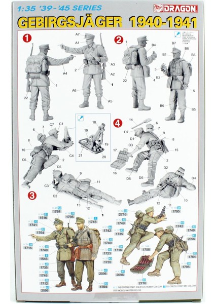 6345 1/35 Ölçek, Dağ Komandoları 1940/41, Plastik Model Kiti modelleri