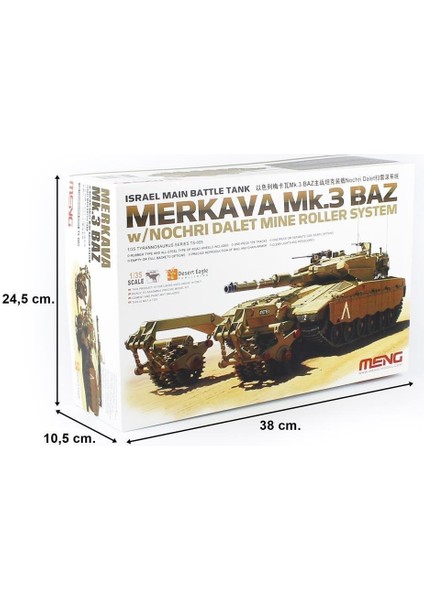 TS-005 1/35 Ölçek, Israil Merkava Mk.3 Baz, Nochri Dalet Mayın Temizleme Aparatlı, Ana Muharebe Tankı, Plastik Model Kiti indirimleri