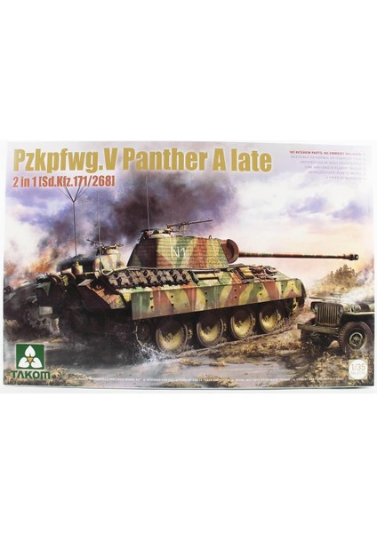 2176 1/35 Ölçek, Pzkpfwg.v Panther A Orta Sınıf, Geç Dönem Tankı( 2 In 1 [SD.KFZ.171/268]), Plastik Model Kiti