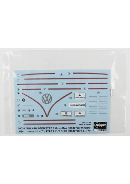 CH48 51048 1/24 Ölçek, Volkswagen Type2 Micro Bus (1963) (Komple Iç Detaylı), Otomobil Plastik Model Kiti modelleri